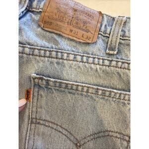 VTG 80s Levi's 505 Orange Tab Light Wash Distressed Jeans 30 32 Straight Regular